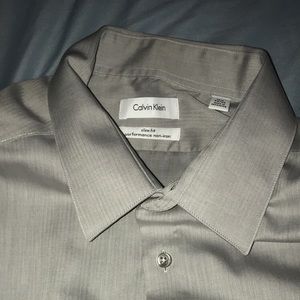 Calvin Klein Silver Slim fit button up